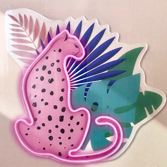 Cheetah, Pink, Neon Sign, 15.5" x 15.5", NEW in Box, USB Cable Operated - Picture 6 of 8